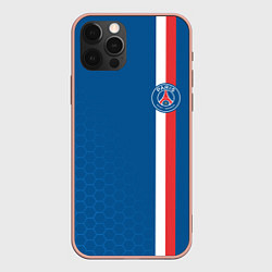 Чехол для iPhone 12 Pro Max PSG SPORT STRIPES UNIFORM, цвет: 3D-светло-розовый