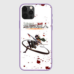 Чехол для iPhone 12 Pro Max Атака Микаса с брызгами - Атака на титанов, цвет: 3D-сиреневый