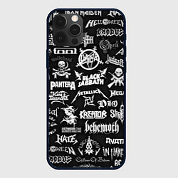 Чехол для iPhone 12 Pro Max ЛОГОТИПЫ МЕТАЛ ГРУПП METAL BANDS LOGO, цвет: 3D-черный