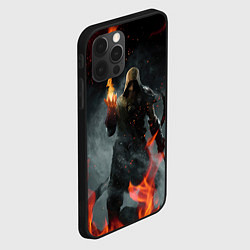 Чехол для iPhone 12 Pro Max TES SKYRIM DOVAHKIN FLAME ДРАКОНОРОЖДЕННЫЙ, цвет: 3D-черный — фото 2