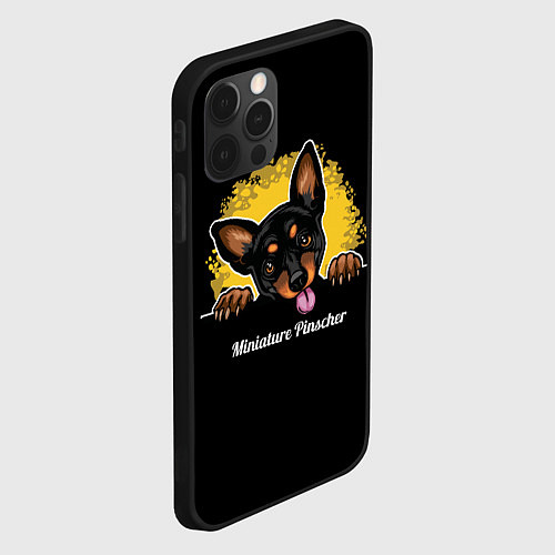 Чехол iPhone 12 Pro Max Пинчер Miniature Pinscher / 3D-Черный – фото 2