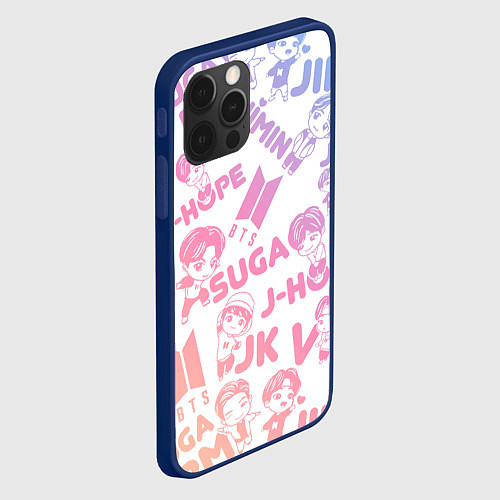 Чехол iPhone 12 Pro Max BTS БТС БИТИЭС УЧАСТНИКИ / 3D-Тёмно-синий – фото 2