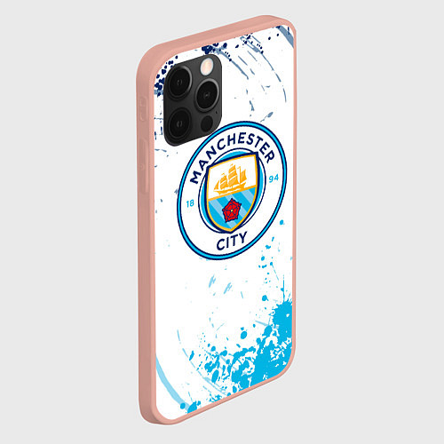 Чехол iPhone 12 Pro Max Manchester City - Футбольный клуб / 3D-Светло-розовый – фото 2