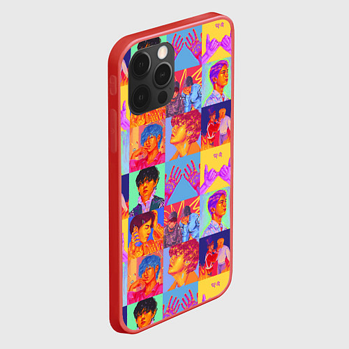 Чехол iPhone 12 Pro Max BTS БТС БИТИЭС АРТ ВСЕ УЧАСТНИКИ / 3D-Красный – фото 2