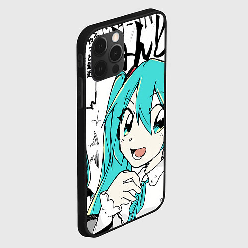 Чехол iPhone 12 Pro Max Hatsune Miku Vocaloid / 3D-Черный – фото 2