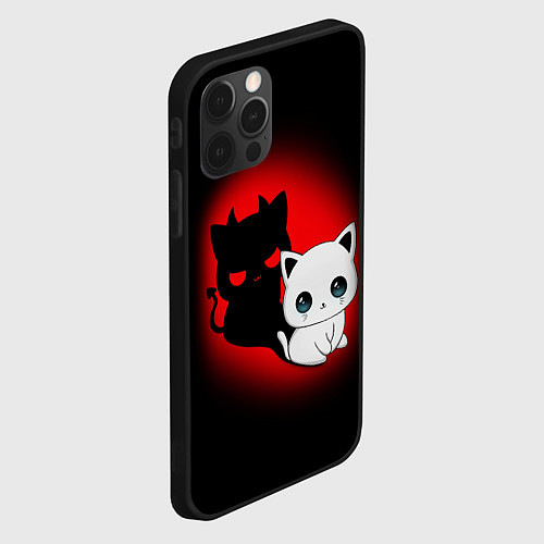 Чехол iPhone 12 Pro Max КОТИК ДЬЯВОЛ KITTY DEVIL / 3D-Черный – фото 2