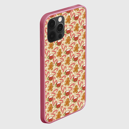 Чехол iPhone 12 Pro Max Christmas Mood / 3D-Малиновый – фото 2