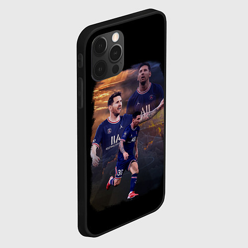 Чехол iPhone 12 Pro Max ЛИОНЕЛЬ МЕССИ ПСЖ / 3D-Черный – фото 2