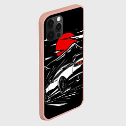 Чехол для iPhone 12 Pro Max Toyota Supra: Red Moon, цвет: 3D-светло-розовый — фото 2