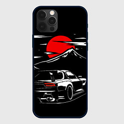 Чехол для iPhone 12 Pro Max MAZDA RX 7 Мазда при свете красной луны, цвет: 3D-черный