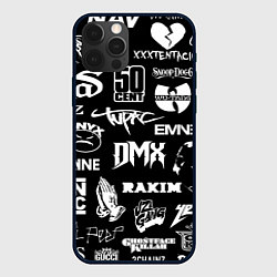 Чехол для iPhone 12 Pro Max RAP & HIP HOP LOGOS, цвет: 3D-черный