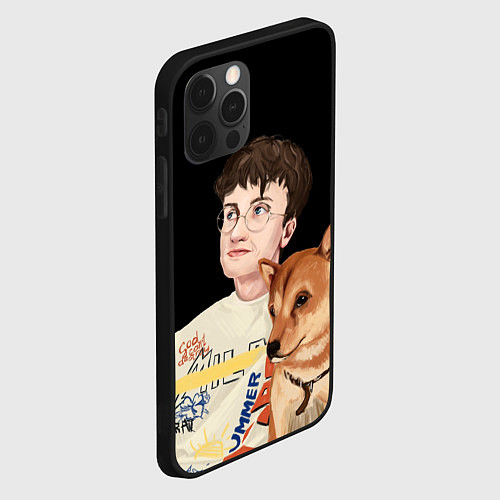 Чехол iPhone 12 Pro Max Бульвар Депо с пёсиком / 3D-Черный – фото 2