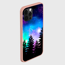 Чехол для iPhone 12 Pro Max Космический лес, елки и звезды, цвет: 3D-светло-розовый — фото 2
