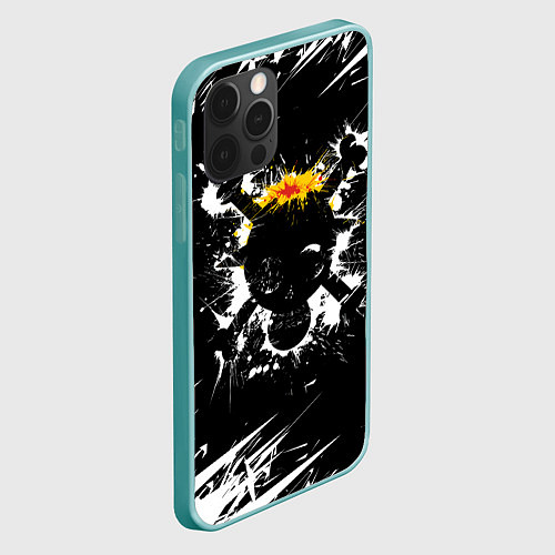 Чехол iPhone 12 Pro Max ONE PIECE ВАН ПИС ПИРАТЫ, БРЫЗГИ КРАСОК / 3D-Мятный – фото 2