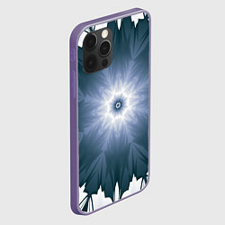 Чехол для iPhone 12 Pro Max Снежинка Абстракция Синий, цвет: 3D-серый — фото 2
