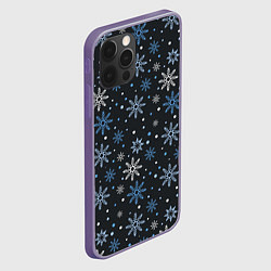Чехол для iPhone 12 Pro Max Снежинки, цвет: 3D-серый — фото 2