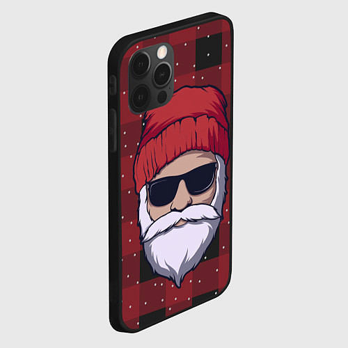 Чехол iPhone 12 Pro Max SANTA HIPSTER САНТА ХИПСТЕР / 3D-Черный – фото 2