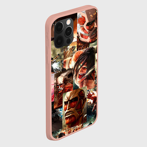 Чехол iPhone 12 Pro Max Атака Титанов Shingeki no Kyojin / 3D-Светло-розовый – фото 2