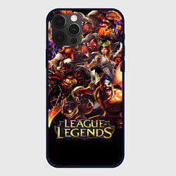 Чехол для iPhone 12 Pro Max LEAGUE OF LEGENDS НЕОН БРЫЗГИ КРАСОК, цвет: 3D-черный