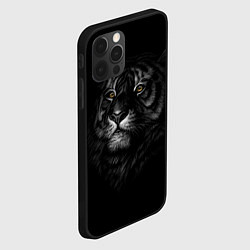 Чехол для iPhone 12 Pro Max Голова хищного тигра, цвет: 3D-черный — фото 2