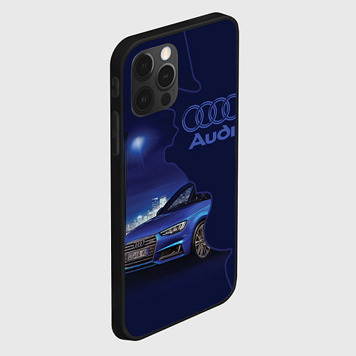 Чехол iPhone 12 Pro Max AUDI лого / 3D-Черный – фото 2