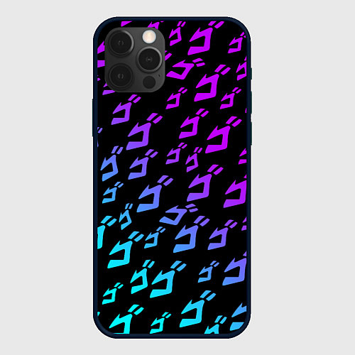 Чехол iPhone 12 Pro Max JOJOS BIZARRE ADVENTURE NEON PATTERN НЕОН УЗОР / 3D-Черный – фото 1