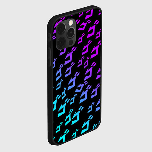 Чехол iPhone 12 Pro Max JOJOS BIZARRE ADVENTURE NEON PATTERN НЕОН УЗОР / 3D-Черный – фото 2