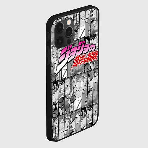 Чехол iPhone 12 Pro Max JOJOS BIZARRE ADVENTURE ЧЁРНО БЕЛОЕ / 3D-Черный – фото 2