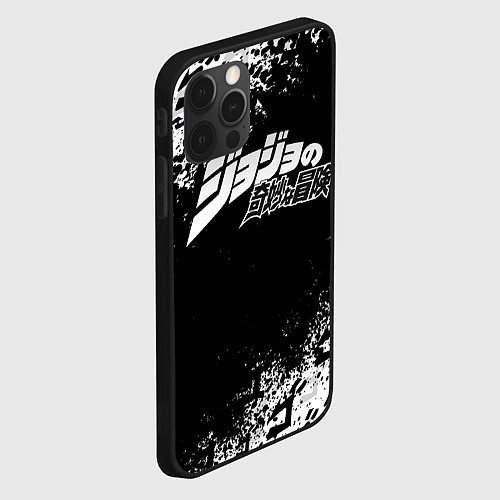 Чехол iPhone 12 Pro Max JOJOS BIZARRE ADVENTURE БРЫЗГИ КРАСОК СИМВОЛЫ / 3D-Черный – фото 2