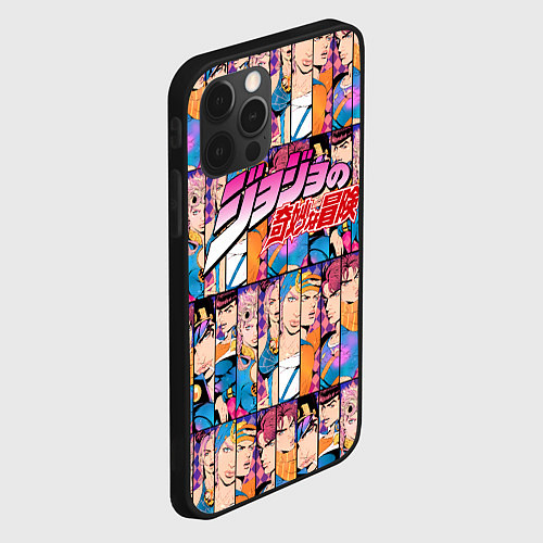 Чехол iPhone 12 Pro Max JOJOS BIZARRE ADVENTURE HEROES ЦВЕТНОЙ / 3D-Черный – фото 2