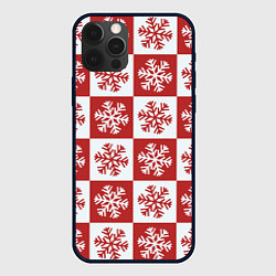 Чехол для iPhone 12 Pro Max Шахматные Снежинки, цвет: 3D-черный
