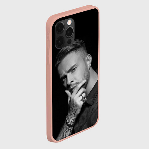 Чехол iPhone 12 Pro Max Егор Крид Задумчивый образ / 3D-Светло-розовый – фото 2
