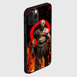 Чехол для iPhone 12 Pro Max GOD OF WAR РАГНАРЁК, КРАТОС В ОГНЕ, цвет: 3D-черный — фото 2