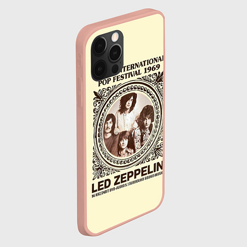 Чехол iPhone 12 Pro Max Led Zeppelin - Texas International Pop Festival 19 / 3D-Светло-розовый – фото 2