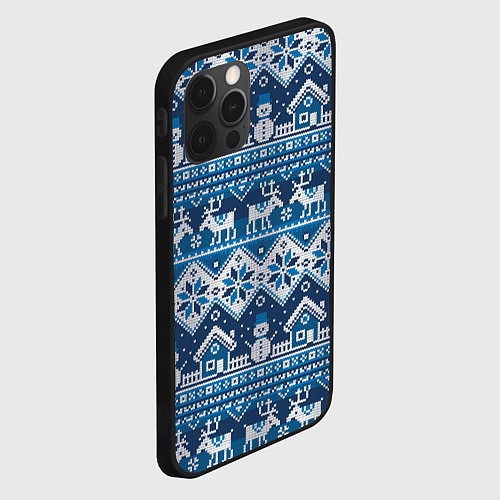 Чехол iPhone 12 Pro Max Christmas Pattern / 3D-Черный – фото 2