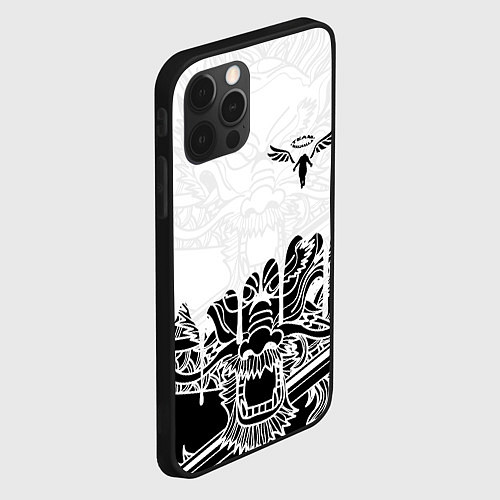 Чехол iPhone 12 Pro Max WALHALLA TEAM НА СПИНЕ БЕЛЫЙ ДРАКОН / 3D-Черный – фото 2