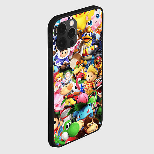 Чехол iPhone 12 Pro Max SUPER SMASH BROS ГЕРОИ ИГРЫ / 3D-Черный – фото 2