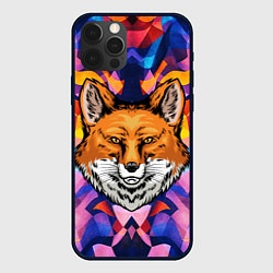 Чехол для iPhone 12 Pro Max АБСТРАКЦИЯ И ГОЛОВА ЛИСЫ FOX HEAD, цвет: 3D-черный