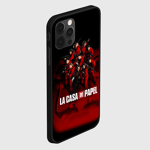 Чехол iPhone 12 Pro Max ГЕРОИ СЕРИАЛА БУМАЖНЫЙ ДОМ - LA CASA DE PAPEL / 3D-Черный – фото 2