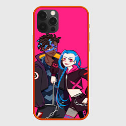 Чехол для iPhone 12 Pro Max Ekko and Jinx, цвет: 3D-красный