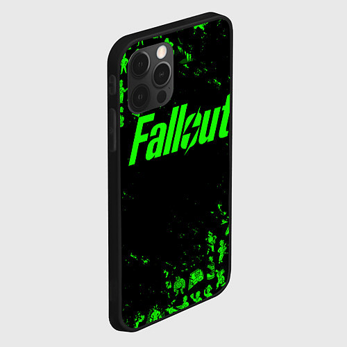 Чехол iPhone 12 Pro Max FALLOUT ПУПСЫ ПАТТЕРН ЗЕЛЁНЫЙ ЯДЕРНАЯ ЗИМА / 3D-Черный – фото 2