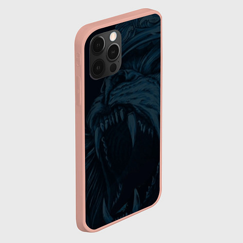 Чехол iPhone 12 Pro Max Zenit lion dark theme / 3D-Светло-розовый – фото 2