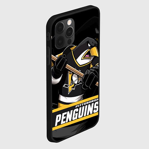 Чехол iPhone 12 Pro Max Питтсбург Пингвинз, Pittsburgh Penguins / 3D-Черный – фото 2