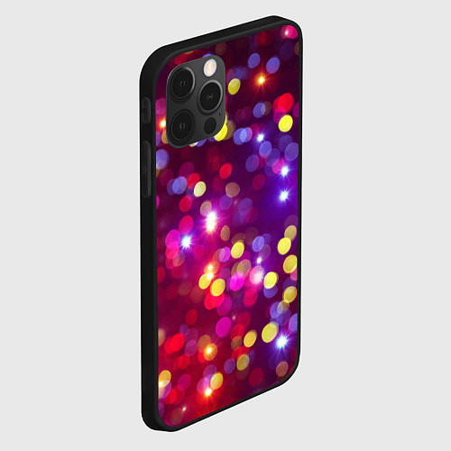 Чехол iPhone 12 Pro Max ПРАЗДНИЧНЫЕ ОГОНЬКИ НОВЫЙ ГОД 2022 / 3D-Черный – фото 2