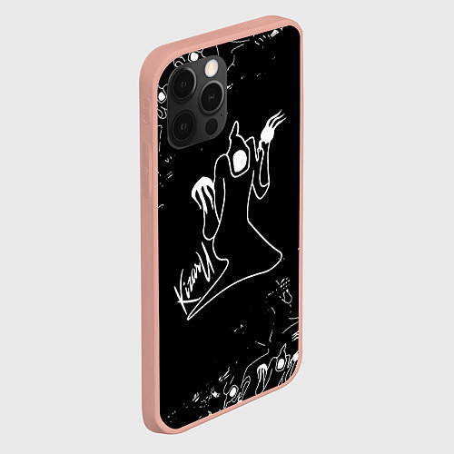 Чехол iPhone 12 Pro Max KIZARU ПРИЗРАК ЛОГО БЕЛЫЙ / 3D-Светло-розовый – фото 2