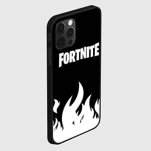 Чехол iPhone 12 Pro Max Fortnite Огонь / 3D-Черный – фото 2