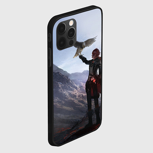 Чехол iPhone 12 Pro Max ДИЛЮК С ЯСТРЕБОМ DILUC / 3D-Черный – фото 2