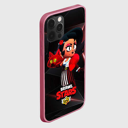 Чехол iPhone 12 Pro Max LOLA BRAWL STARS redblack / 3D-Малиновый – фото 2
