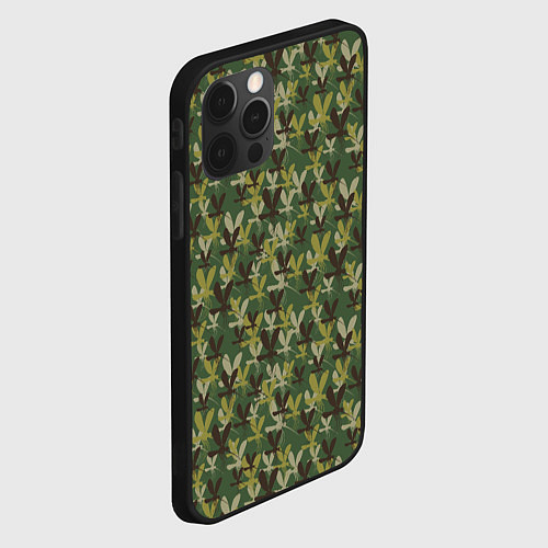 Чехол iPhone 12 Pro Max Комары камуфляж / 3D-Черный – фото 2