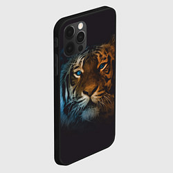 Чехол для iPhone 12 Pro Max Тигр с голубыми глазами, цвет: 3D-черный — фото 2